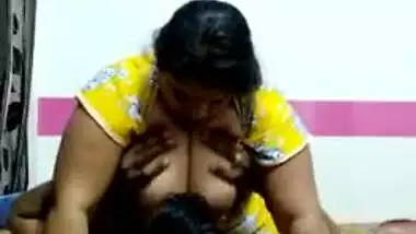 Guy lies on the bed and worships Desi wife's sexy huge XXX hooters